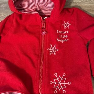 Carter’s Baby Unisex Red Santa’s Little Helper Holiday Hooded Sweatshirt 18 M